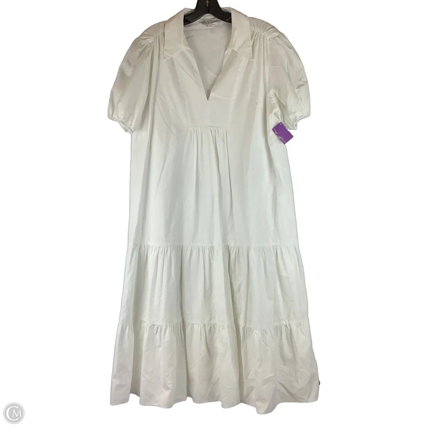Dress Casual Midi By English Factory In White, Size: L 100% cotton
