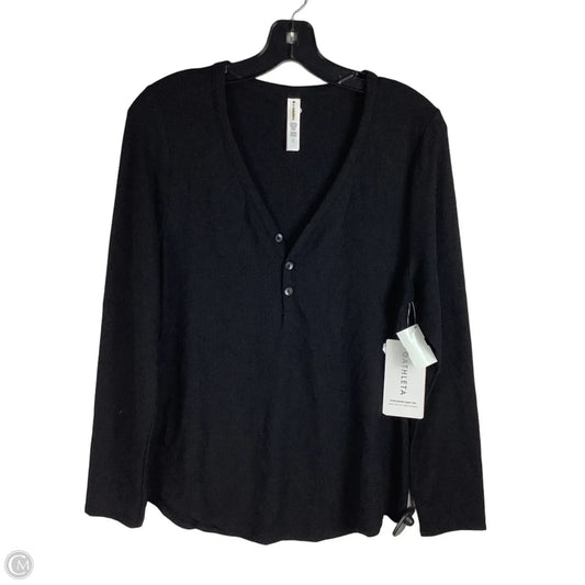 Athletic Top Long Sleeve Crewneck By Athleta In Black, Size: L