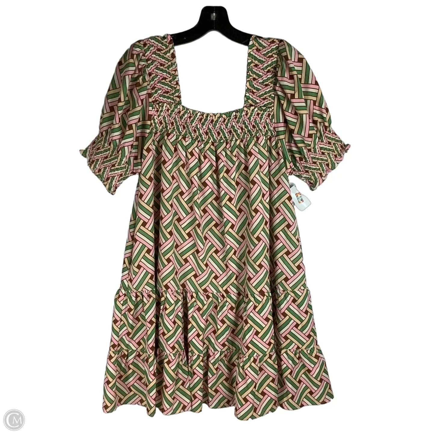 Dress Party Short By Joy Joy In Green & Pink, Size: M