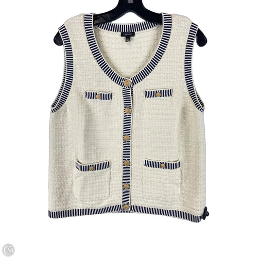 Vest Sweater By Talbots In Cream, Size: L