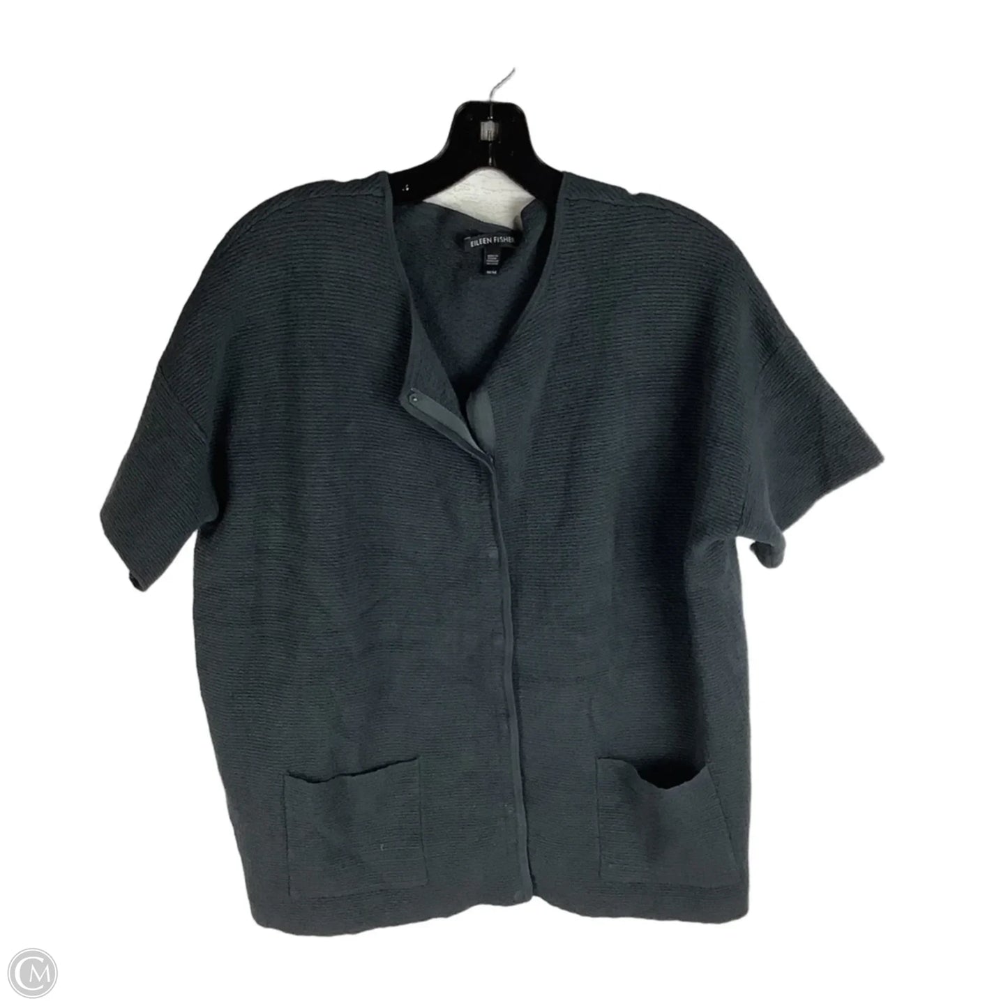 Sweater Cardigan By Eileen Fisher In Grey, Size: M