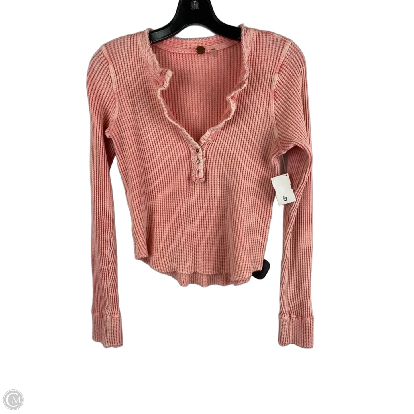 Top Long Sleeve By Free People In Pink, Size: S