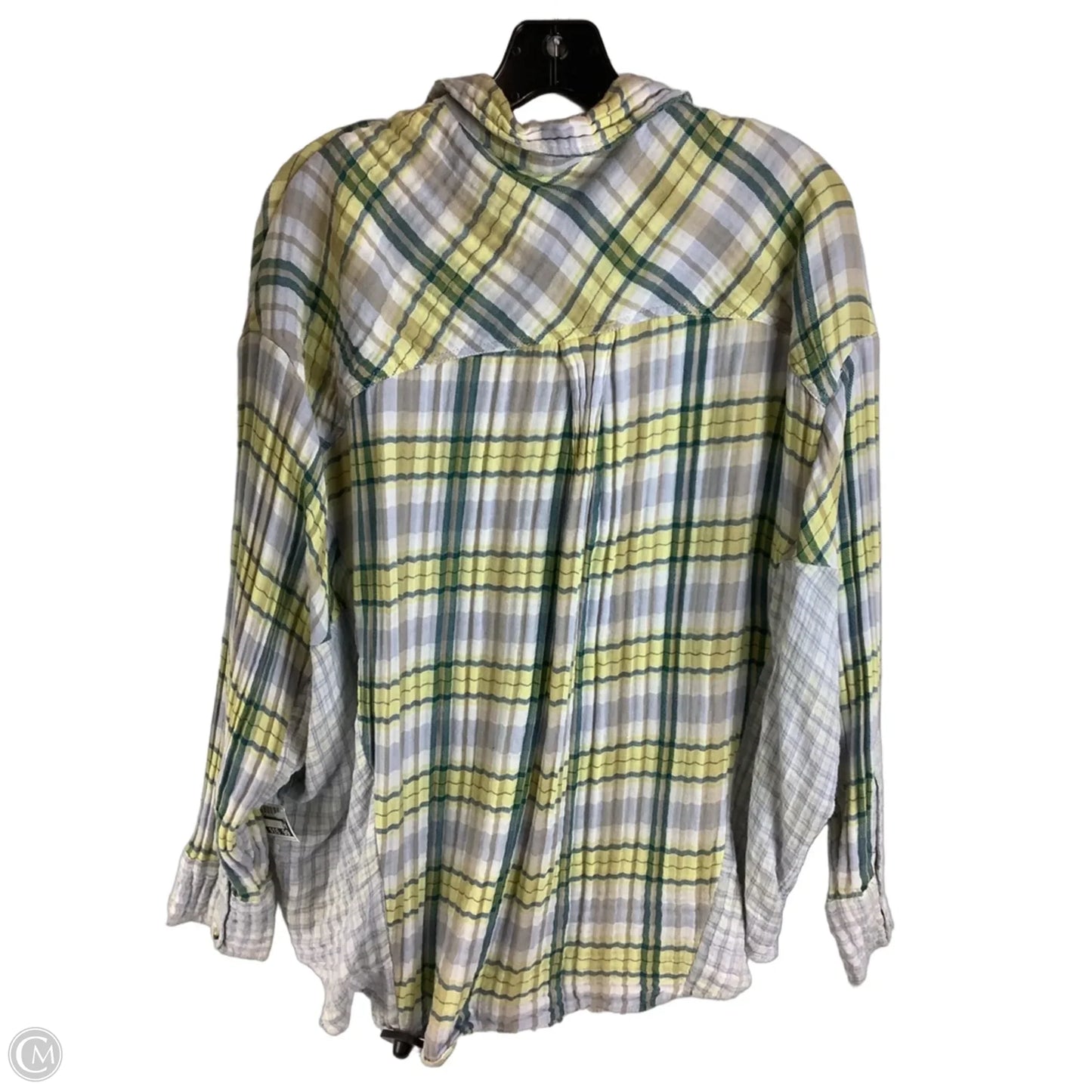 Jacket Shirt By Free People In Plaid Pattern, Size: S (oversized)