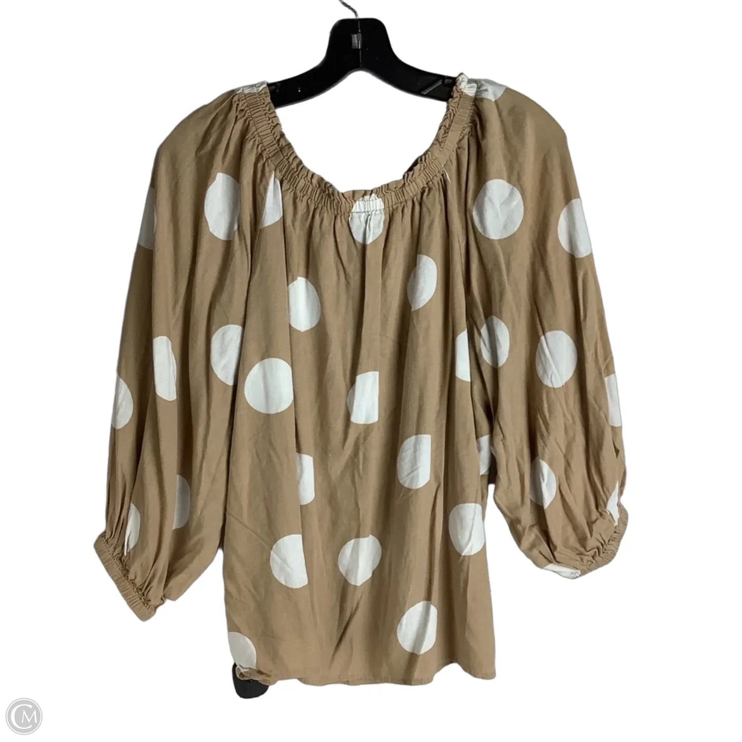 Top Long Sleeve By Cato In Polkadot Pattern, Size: L