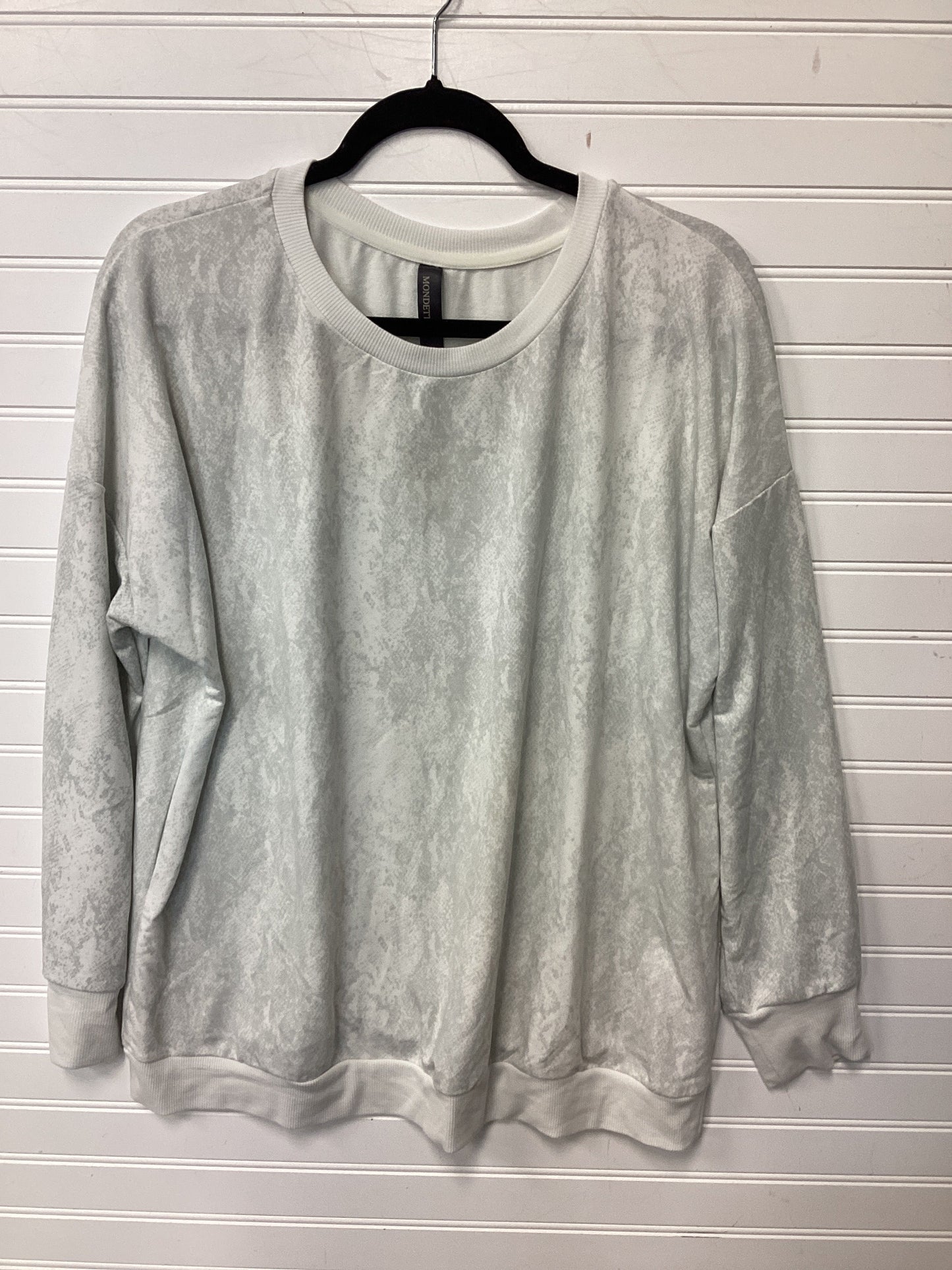 Athletic Top Ls Crewneck By Mondetta In Cream, Size:Xl
