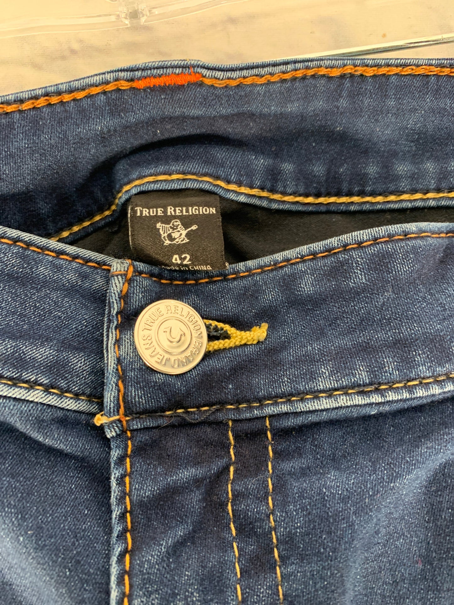 Blue Denim Jeans Cropped True Religion, Size 24w