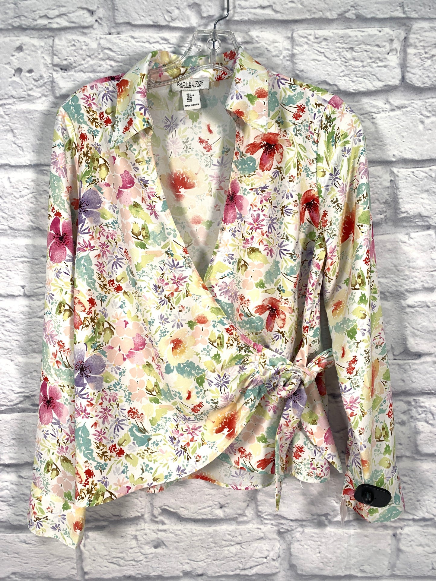 Floral Print Top Long Sleeve Rachel Zoe, Size M