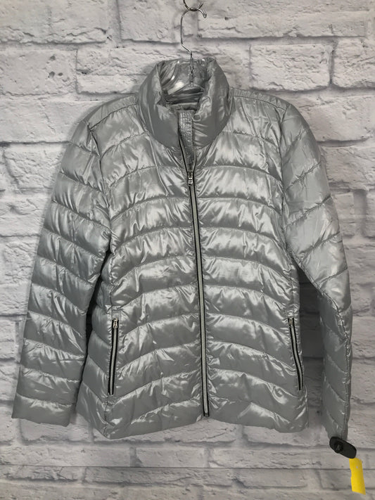 Jacket Puffer & Quilted By Gap In Silver, Size: M