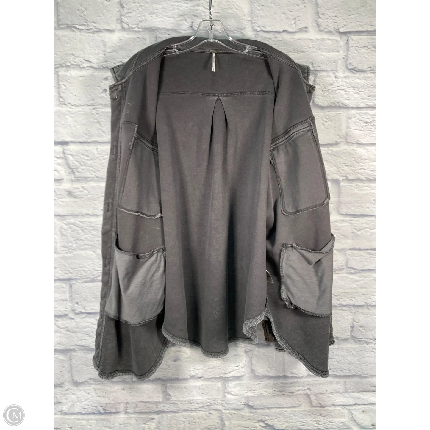 Jacket Shirt By Free People In Grey, Size: L