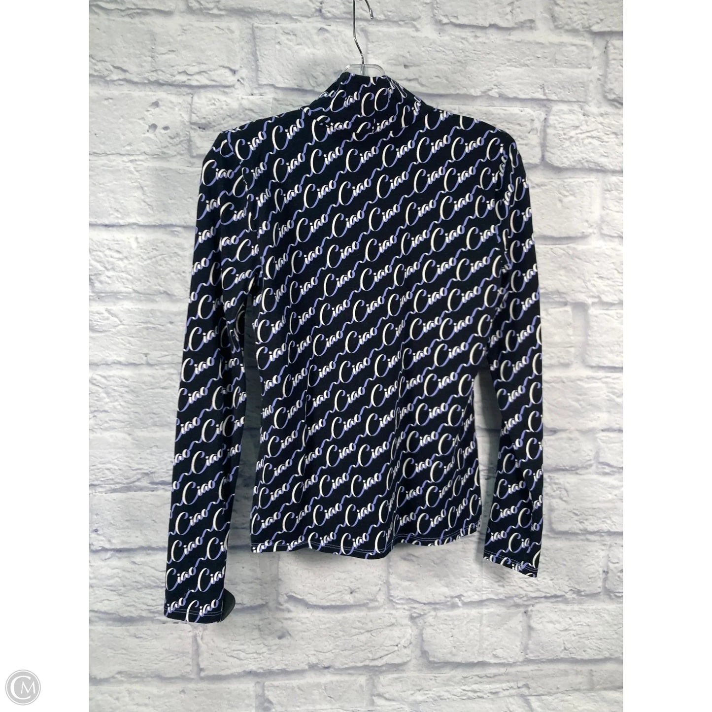 Top Long Sleeve Basic By Anthropologie In Black & Purple, Size: S