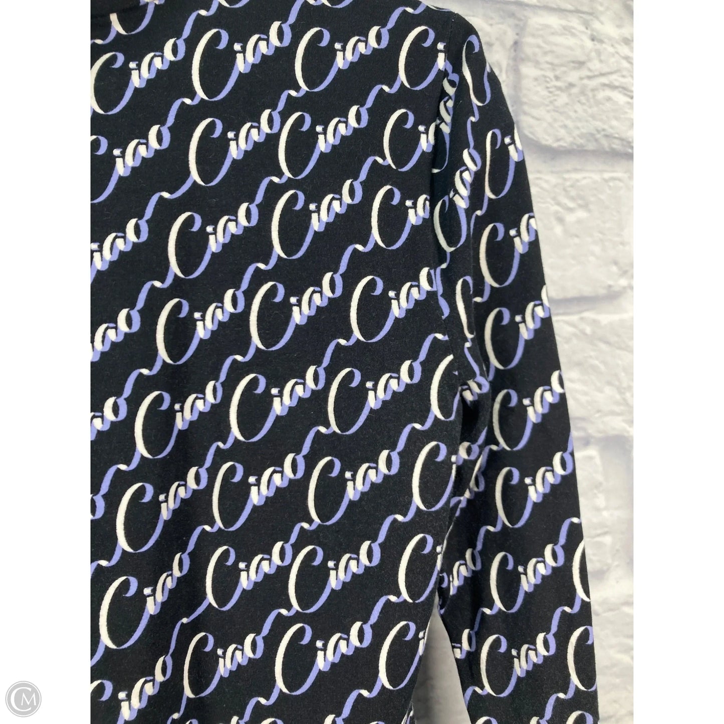 Top Long Sleeve Basic By Anthropologie In Black & Purple, Size: S