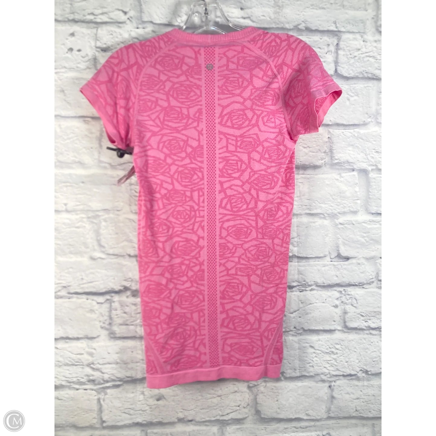 Athletic Top Short Sleeve By Lululemon In Pink, Size: 6