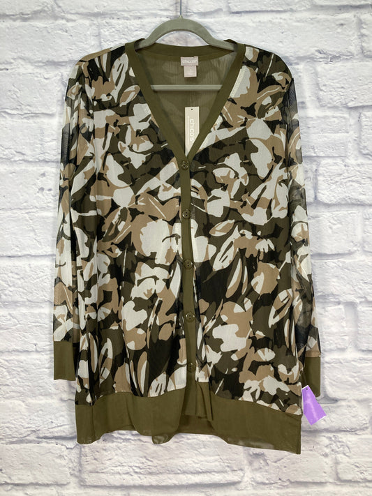 Camouflage Print Top Long Sleeve Chicos, Size L