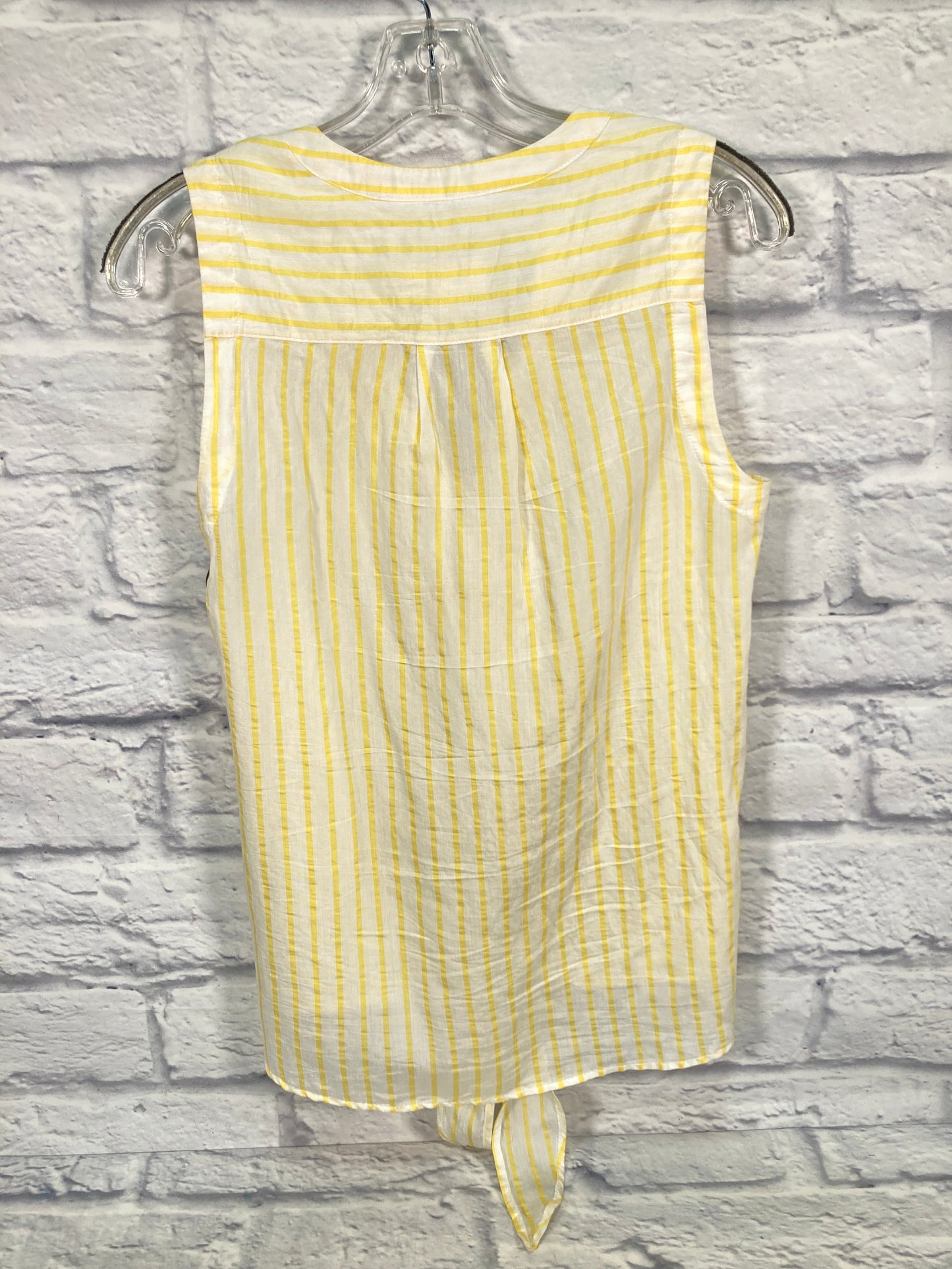 White & Yellow Top Sleeveless Maeve, Size S