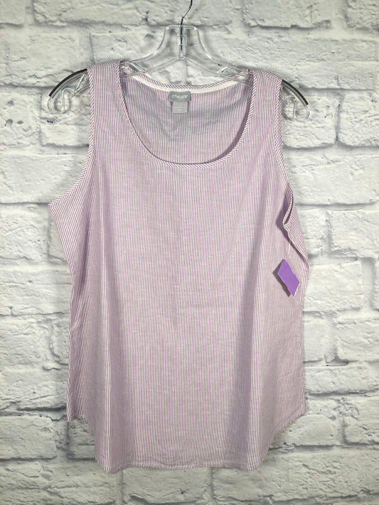 Purple & White Top Sleeveless Chicos, Size M