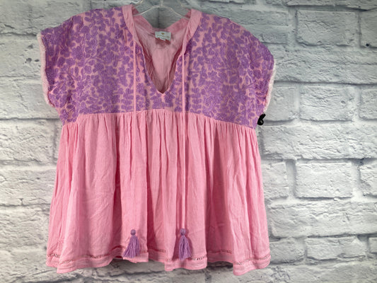 Pink & Purple Top Short Sleeve Clothes Mentor, Size Xs