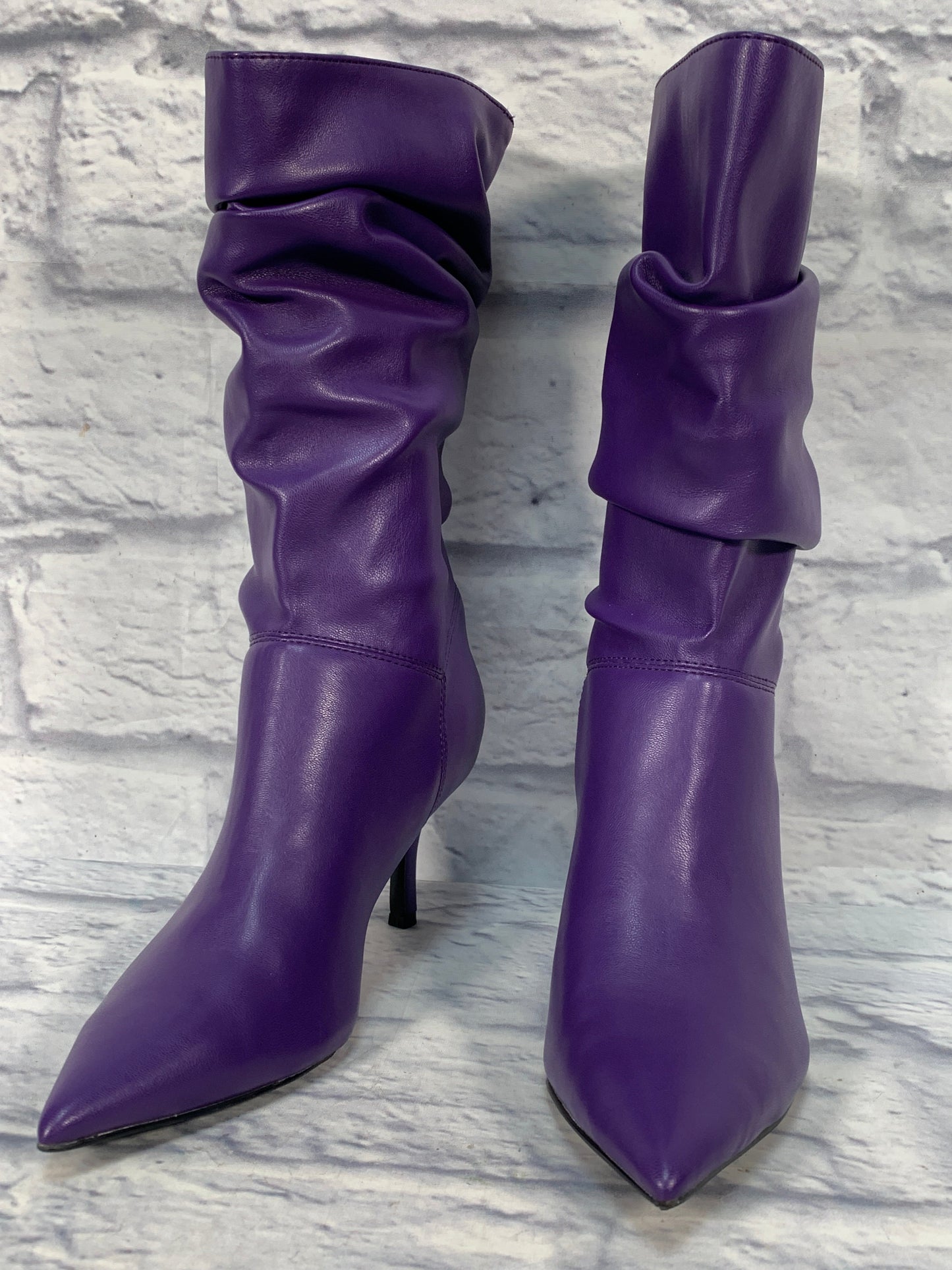 Purple Boots Mid-calf Heels Marc Fisher, Size 6