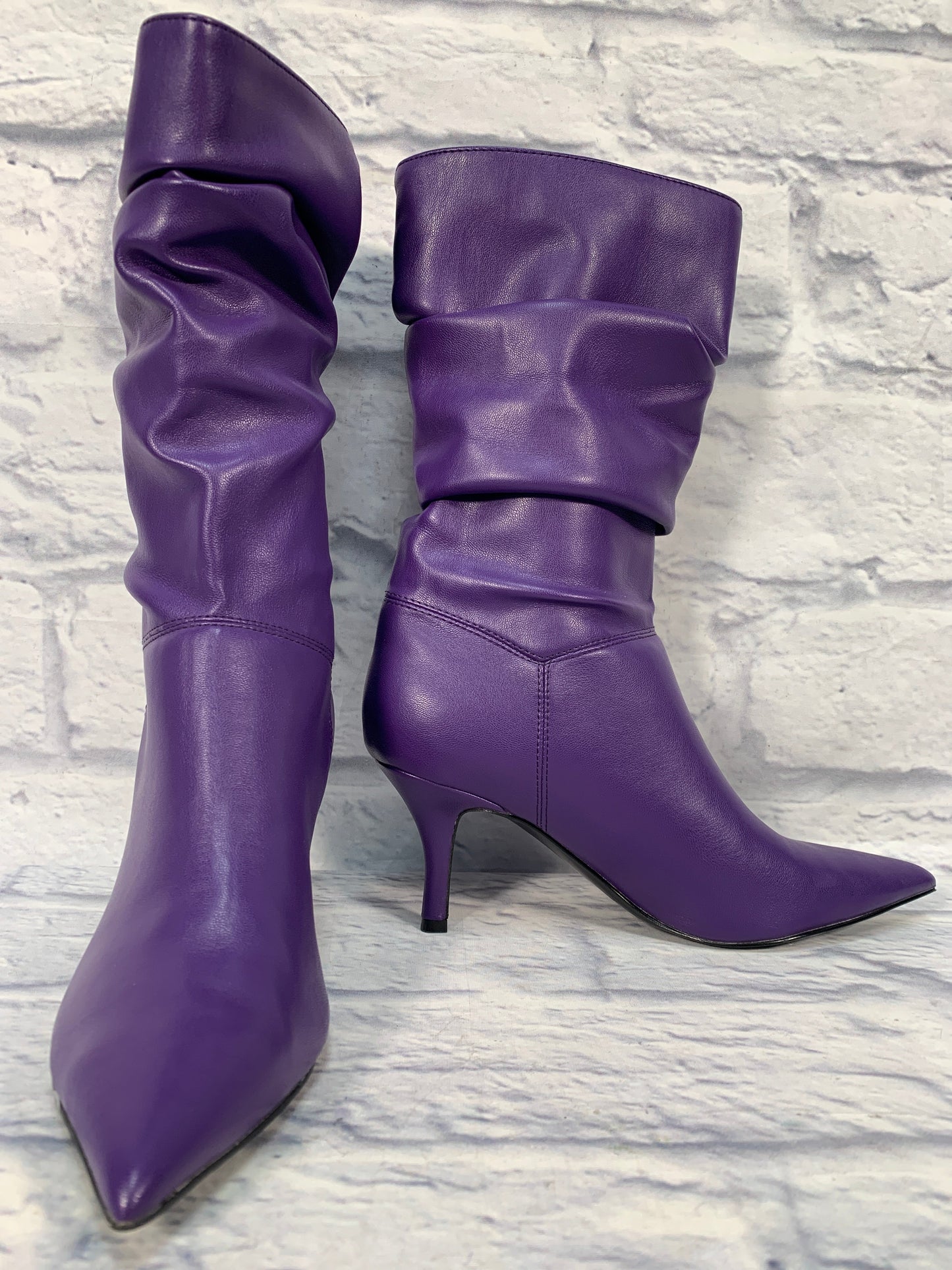 Purple Boots Mid-calf Heels Marc Fisher, Size 6