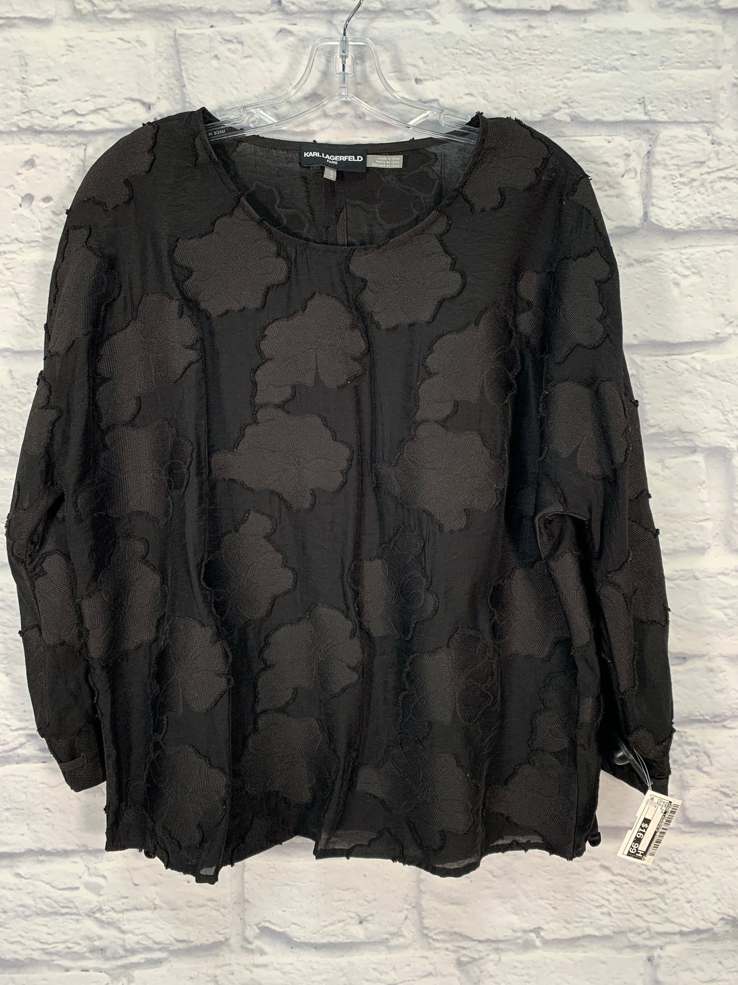 Top Long Sleeve By Karl Lagerfeld In Black, Size: M