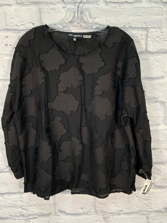 Top Long Sleeve By Karl Lagerfeld In Black, Size: M