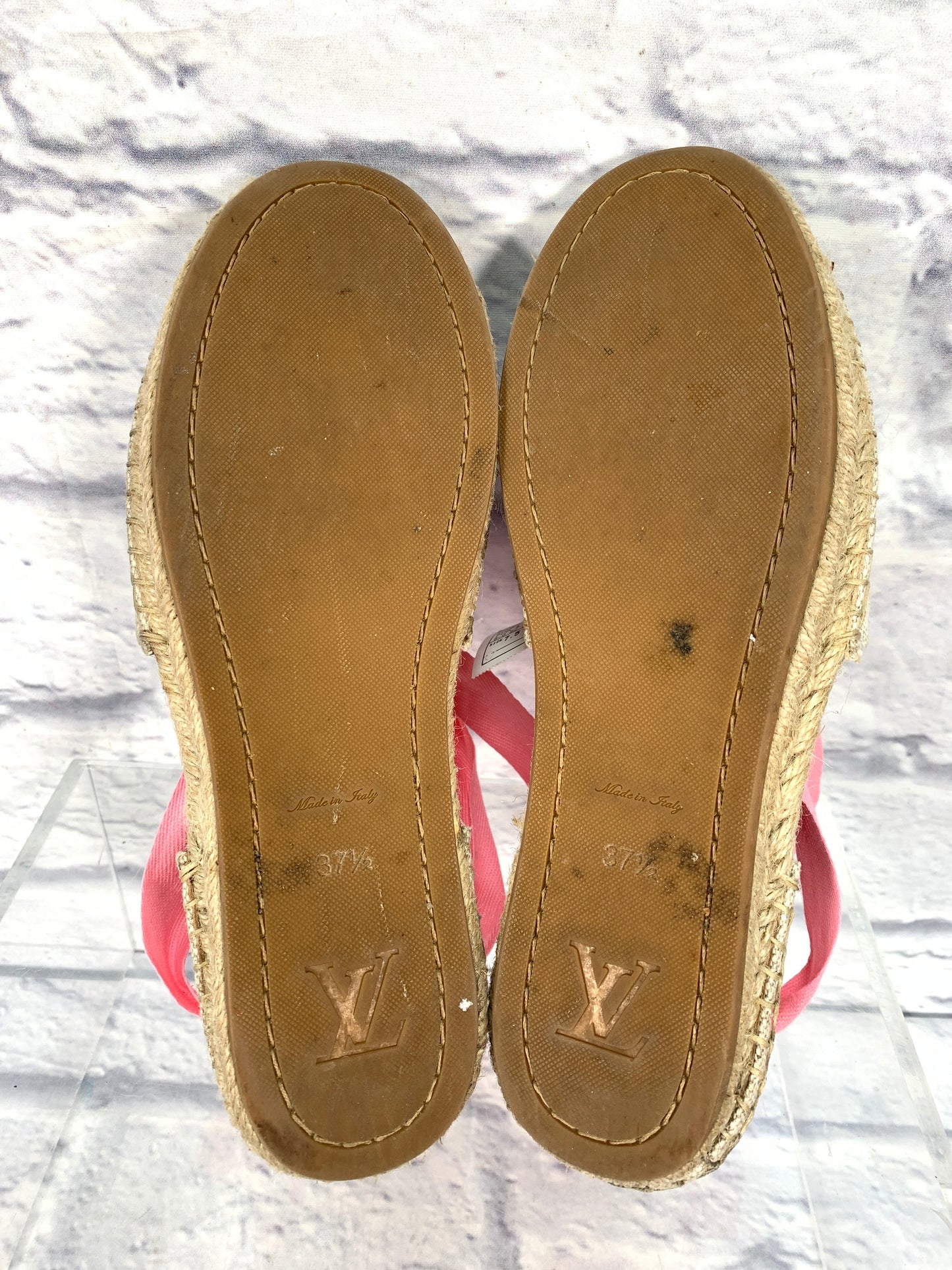 Shoes Luxury Designer By Louis Vuitton In Pink & Tan, Size: 7.5