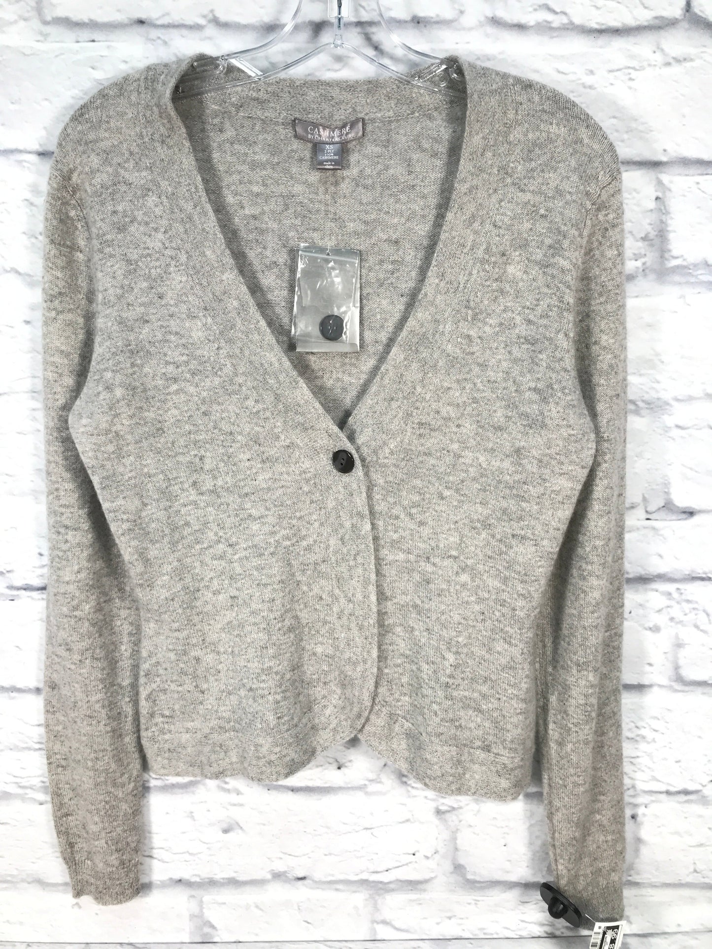 Sweater Cardigan Cashmere By Charter Club In Grey, Size: Xs