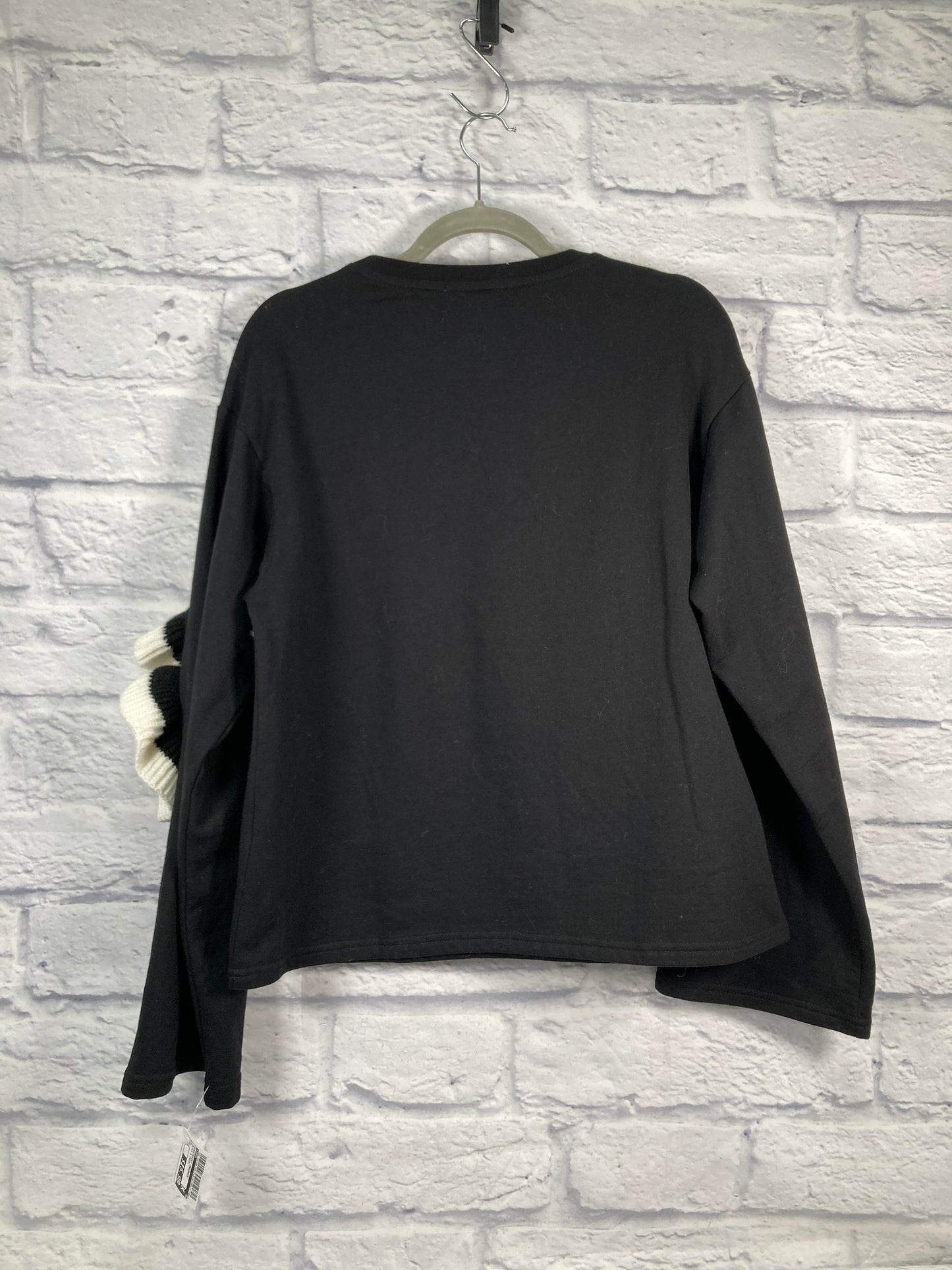 Sweatshirt Crewneck By Zara In Black & Cream, Size: S