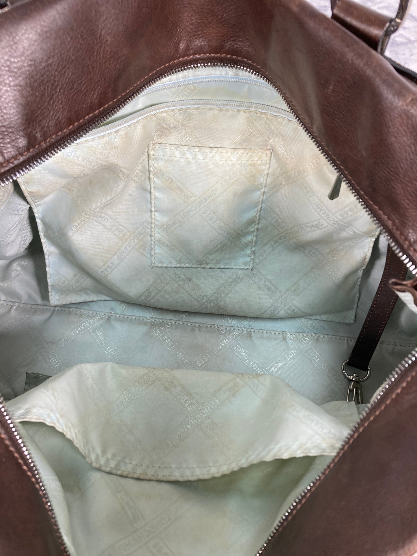 Handbag Designer By Longchamp, Size: Large as is stains inside