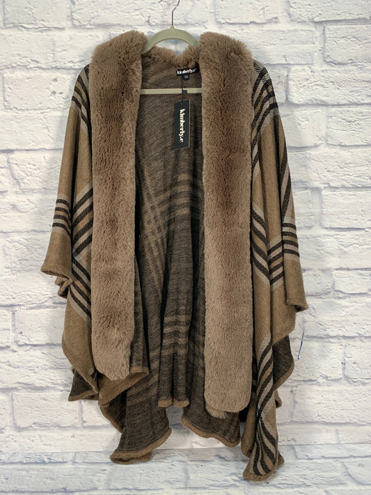 Poncho By Clothes Mentor In Black & Brown, Size: Osfm