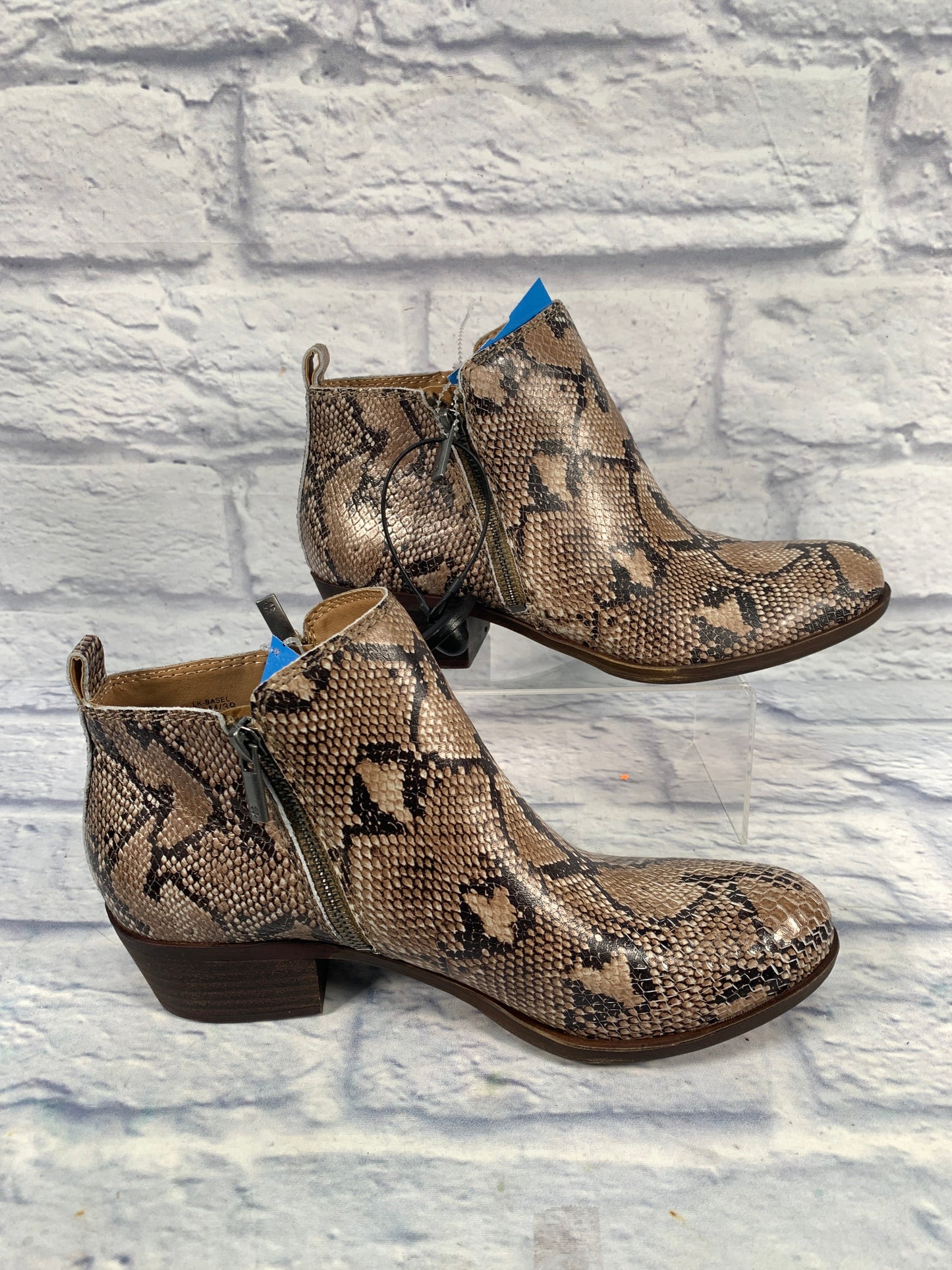 Boots Ankle Heels By Lucky Brand In Snakeskin Print, Size: 8.5