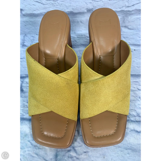 Sandals Heels Block By Marc Fisher In Yellow, Size: 7