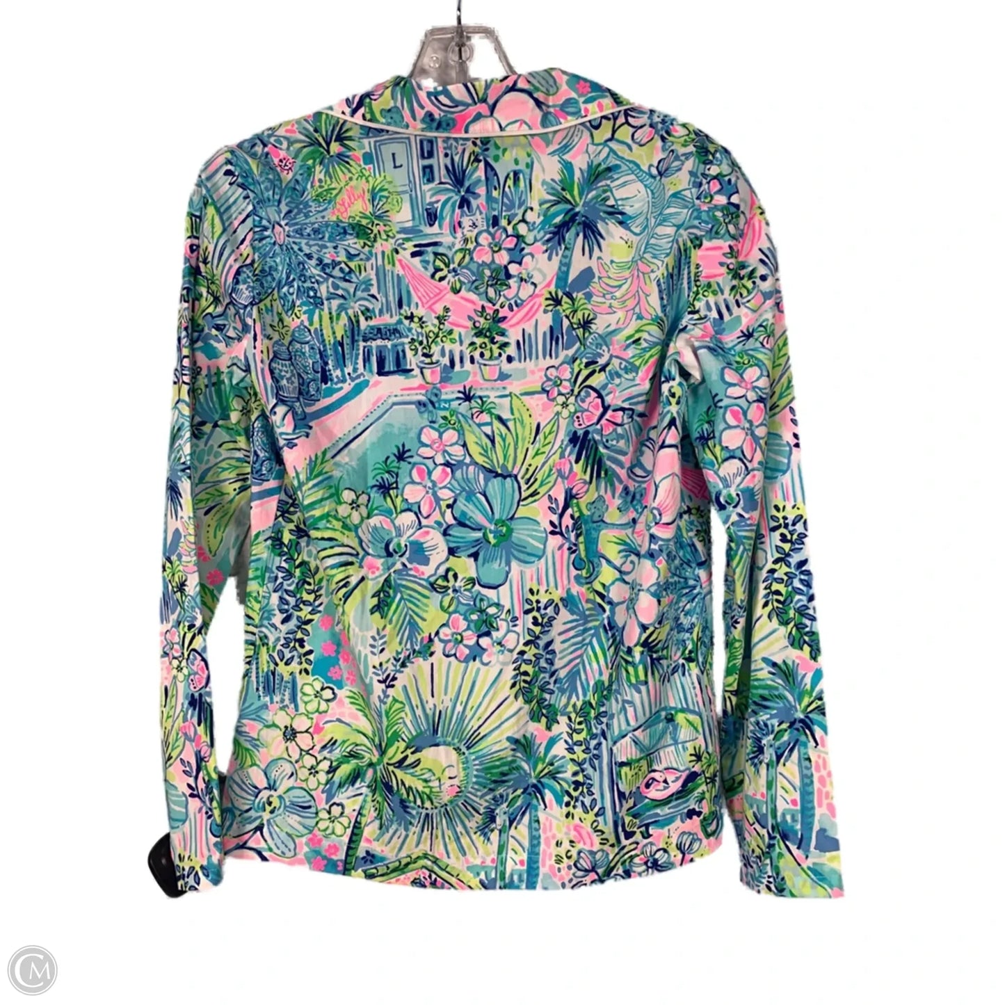 Top Long Sleeve Designer By Lilly Pulitzer In Blue & Green, Size: Xs