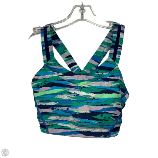 Athletic Bra By Lululemon In Blue & Green, Size: S