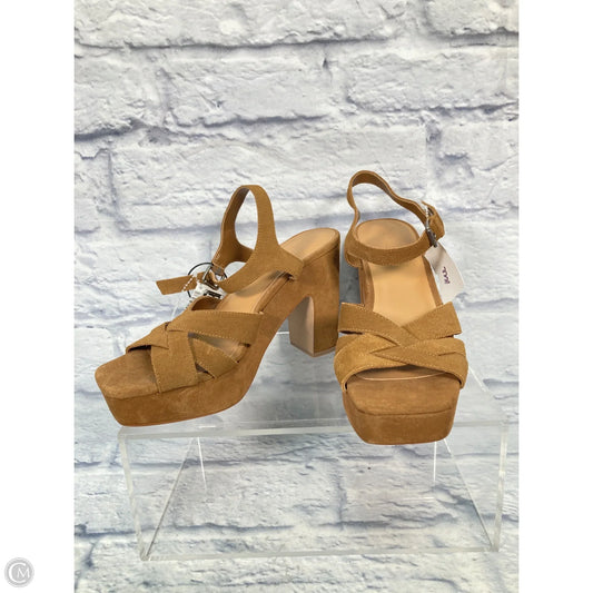 Sandals Heels Block By Splendid In Brown, Size: 9.5