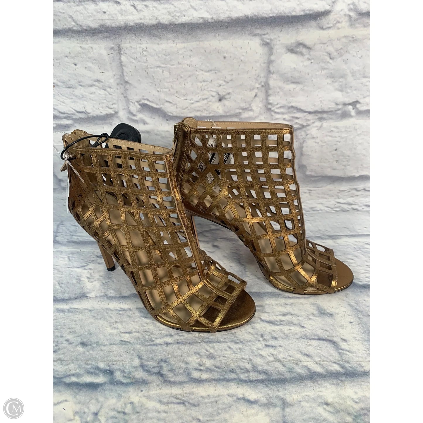 Shoes Heels Stiletto By Via Spiga In Gold, Size: 6.5