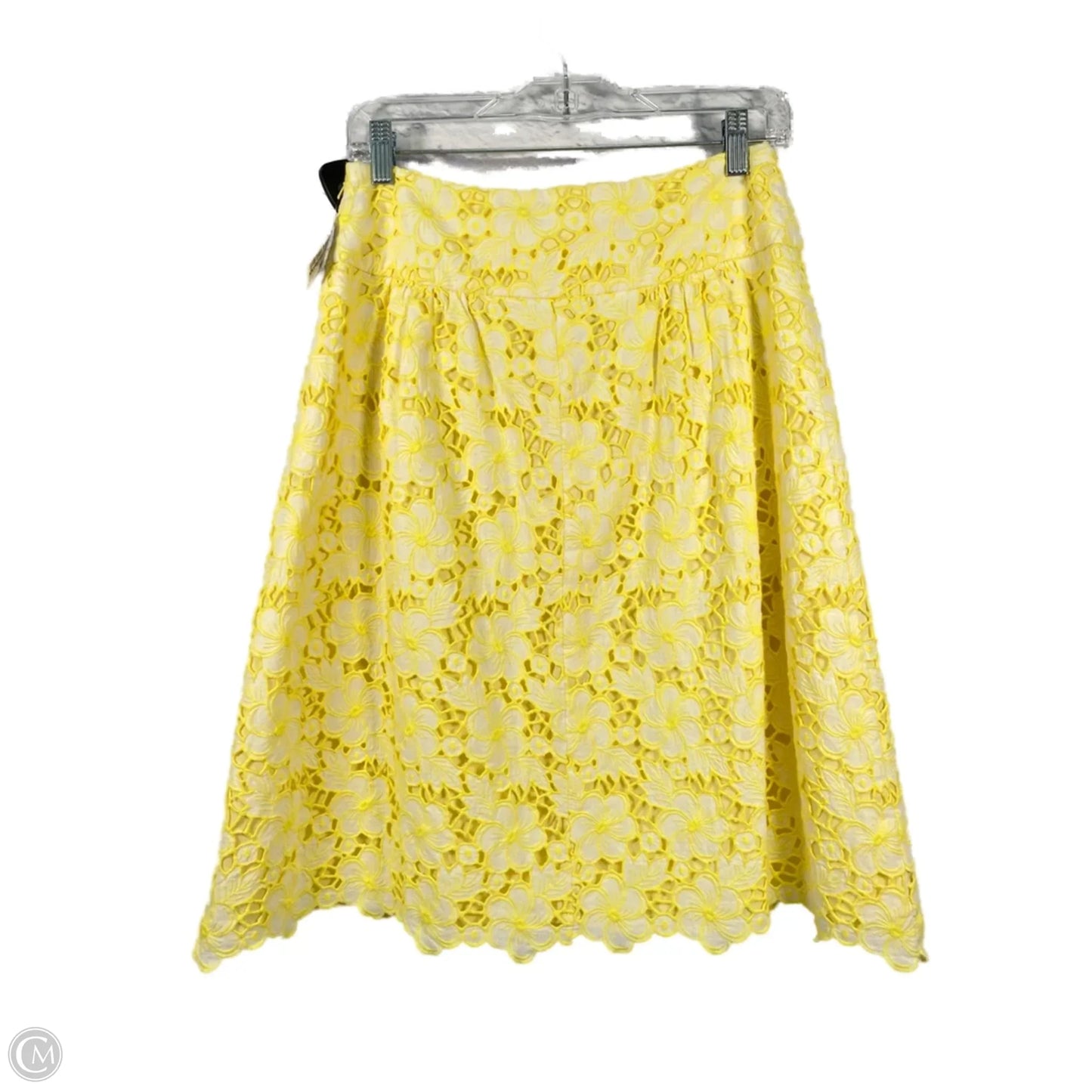 Skirt Designer By Lilly Pulitzer In White & Yellow, Size: 8