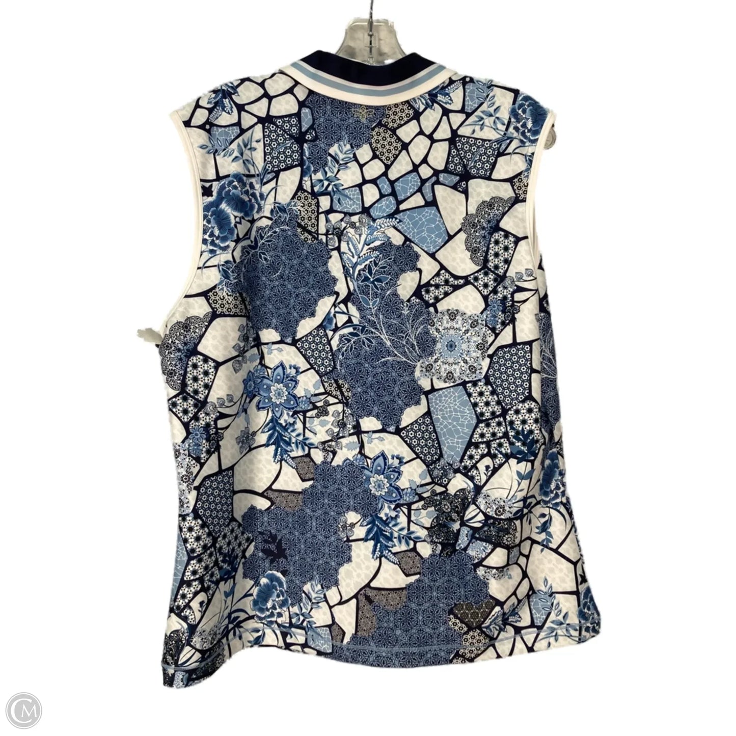 Athletic Tank Top By Johnny Was In Blue & White, Size: Xl