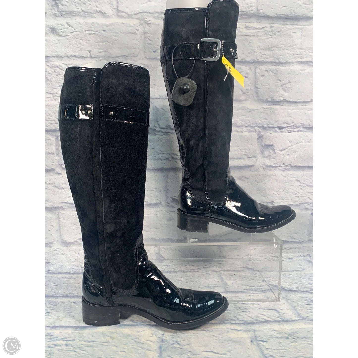 Boots Knee Heels By Cole-haan In Black, Size: 7.5