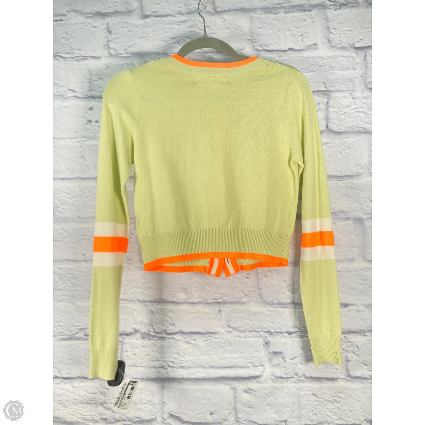 Sweater Cardigan By Anthropologie In Green & Orange, Size: Xs