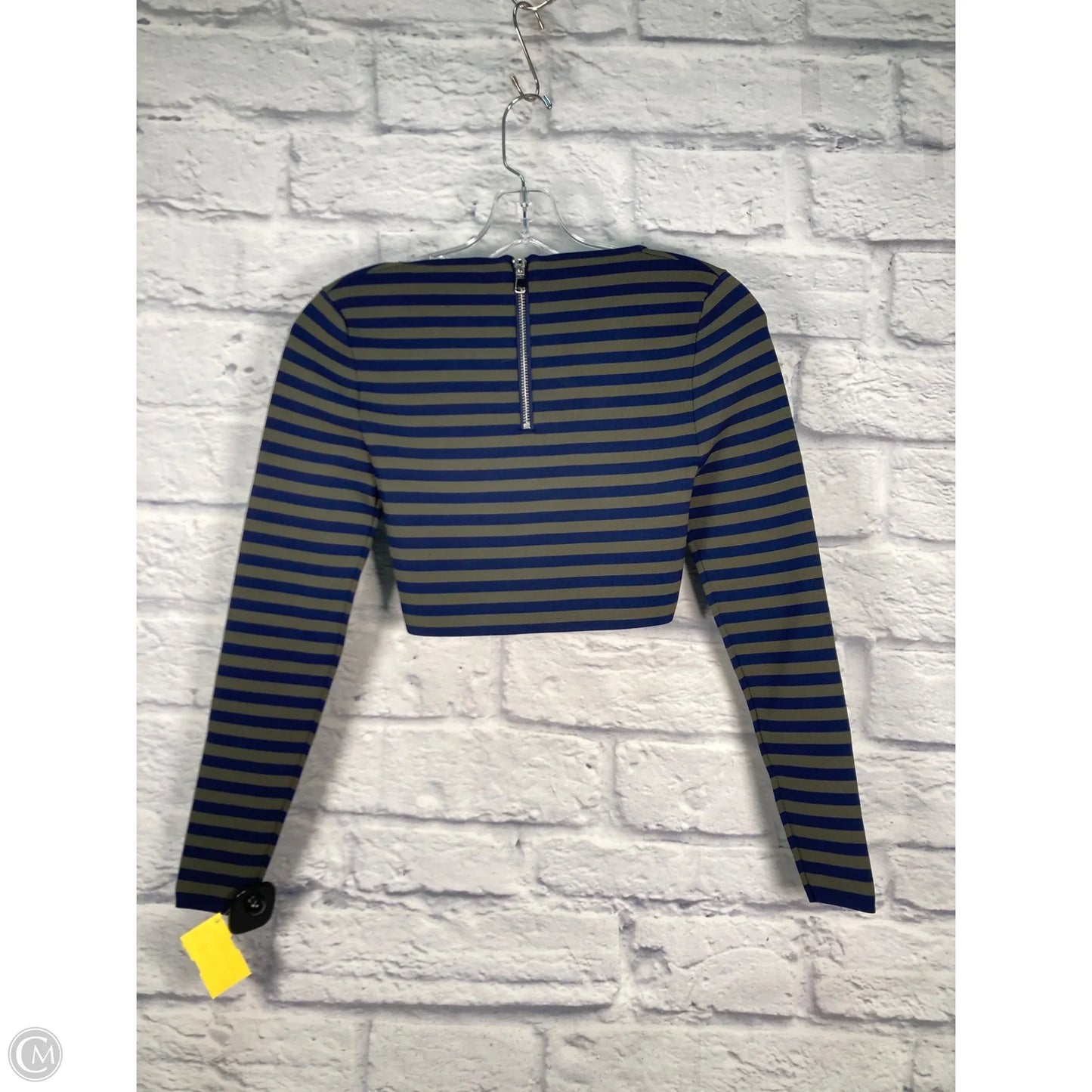 Top Long Sleeve By Good American In Blue & Green, Size: Xs