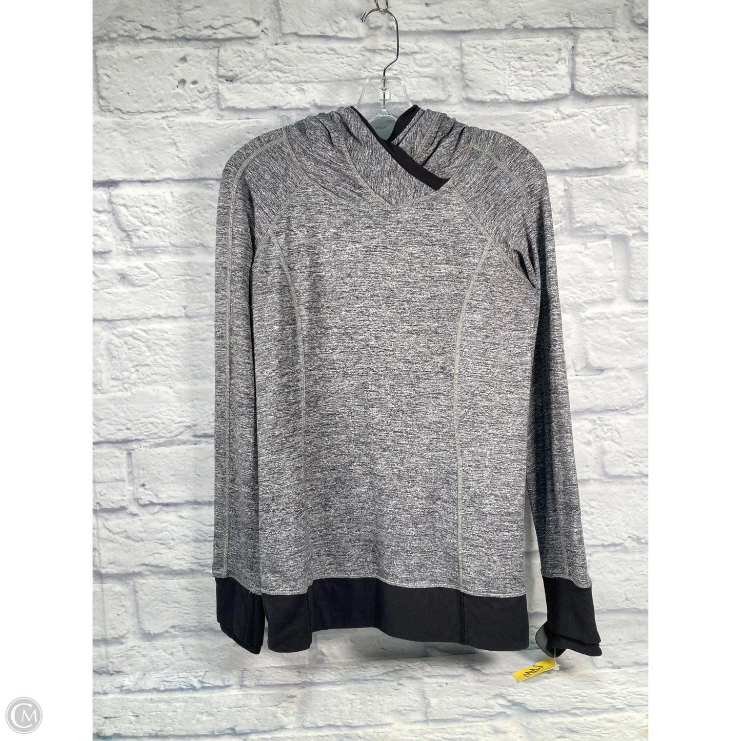 Athletic Jacket By Lululemon In Black & Grey, Size: S