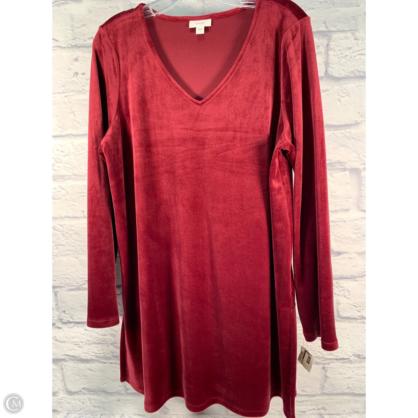 Top Long Sleeve By Pure Jill In Maroon, Size: L