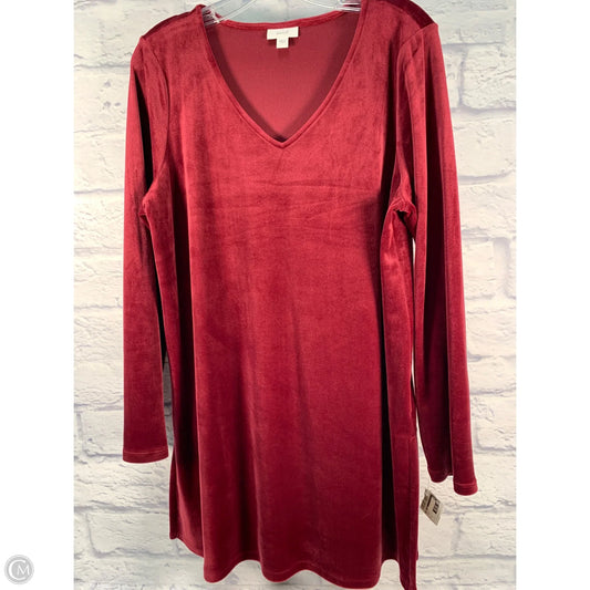 Top Long Sleeve By Pure Jill In Maroon, Size: L