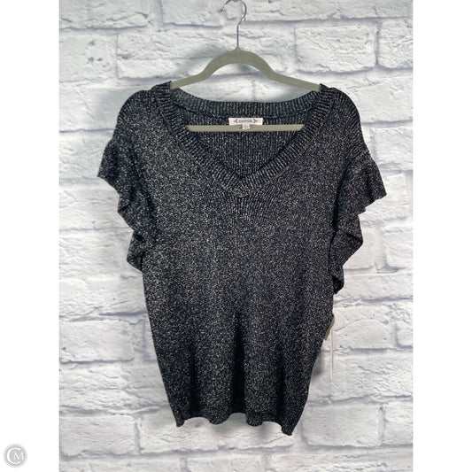 Sweater Short Sleeve By Nanette By Nanette Lepore In Black & Silver, Size: Xl