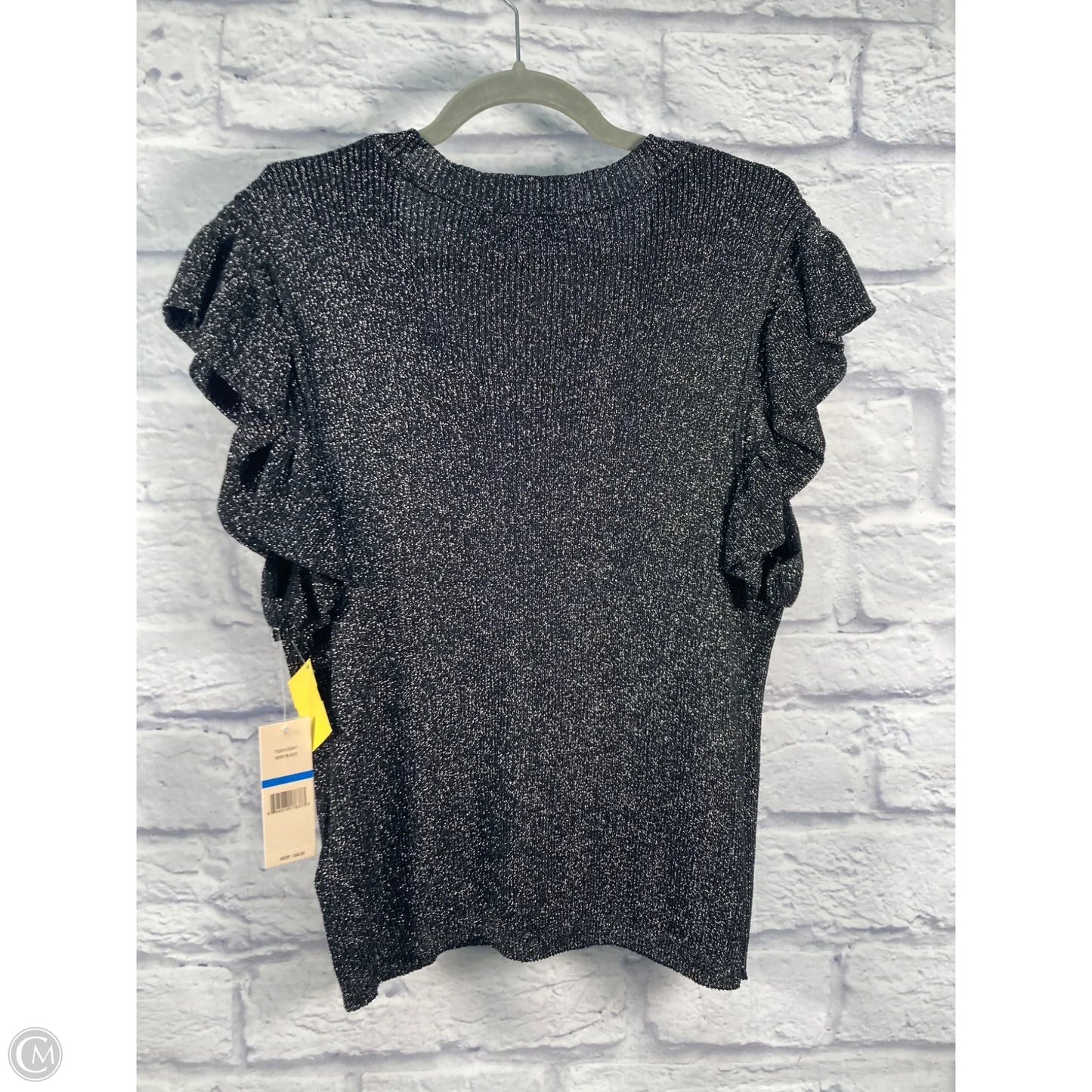 Sweater Short Sleeve By Nanette By Nanette Lepore In Black & Silver, Size: Xl