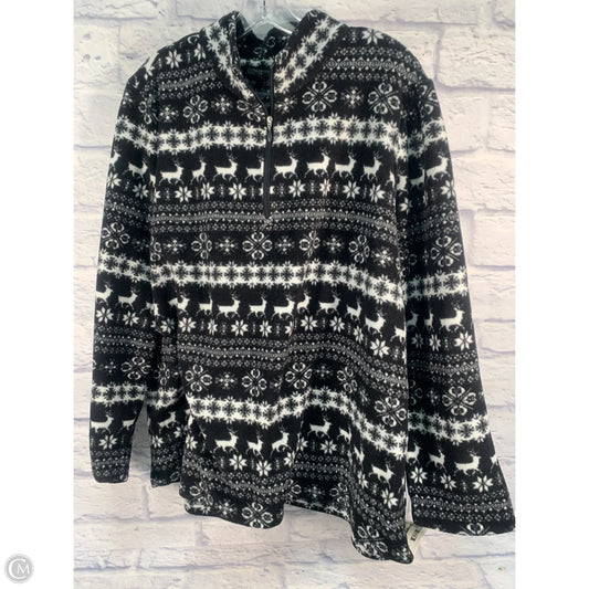 Jacket Fleece By Talbots In Black & White, Size: 2x