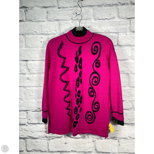 Sweater Luxury Designer By St John Collection In Black & Pink, Size: S