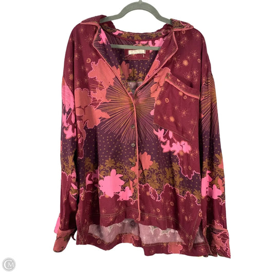 Top Long Sleeve By We The Free In Purple & Tan, Size: M