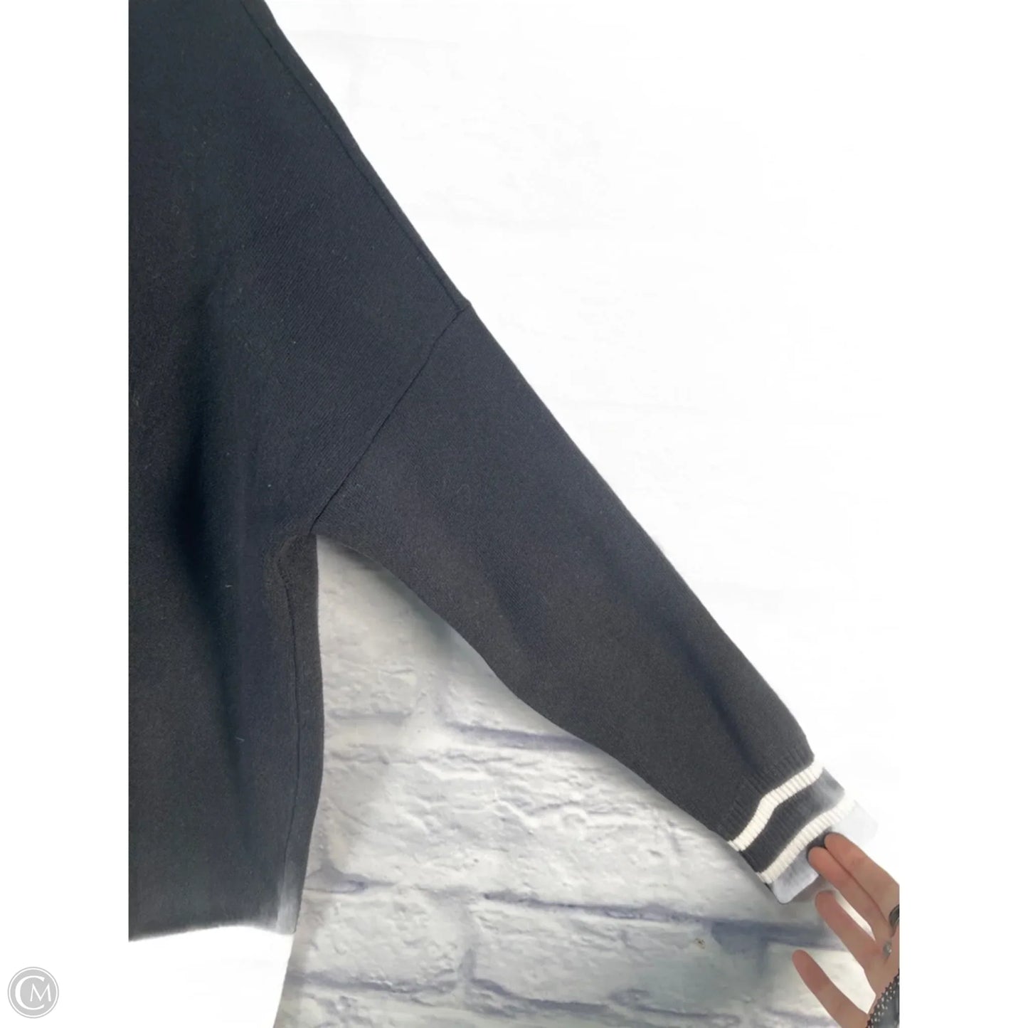 Sweater Cardigan By Anthropologie In Black & Cream, Size: Xs