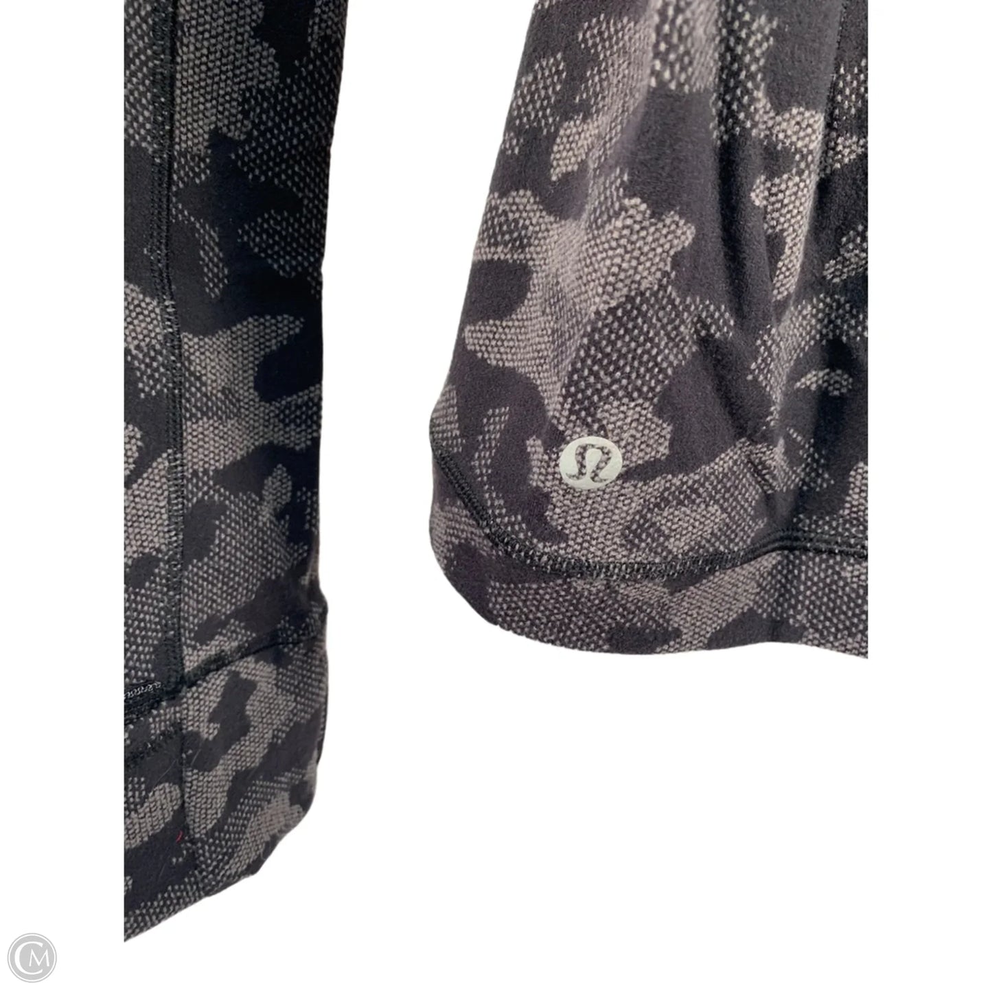 Athletic Top Long Sleeve Crewneck By Lululemon In Black & Grey, Size: S